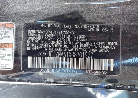 2016 Scion Fr-S из США, поврежденный, VIN JF1ZNAA1XG8701927